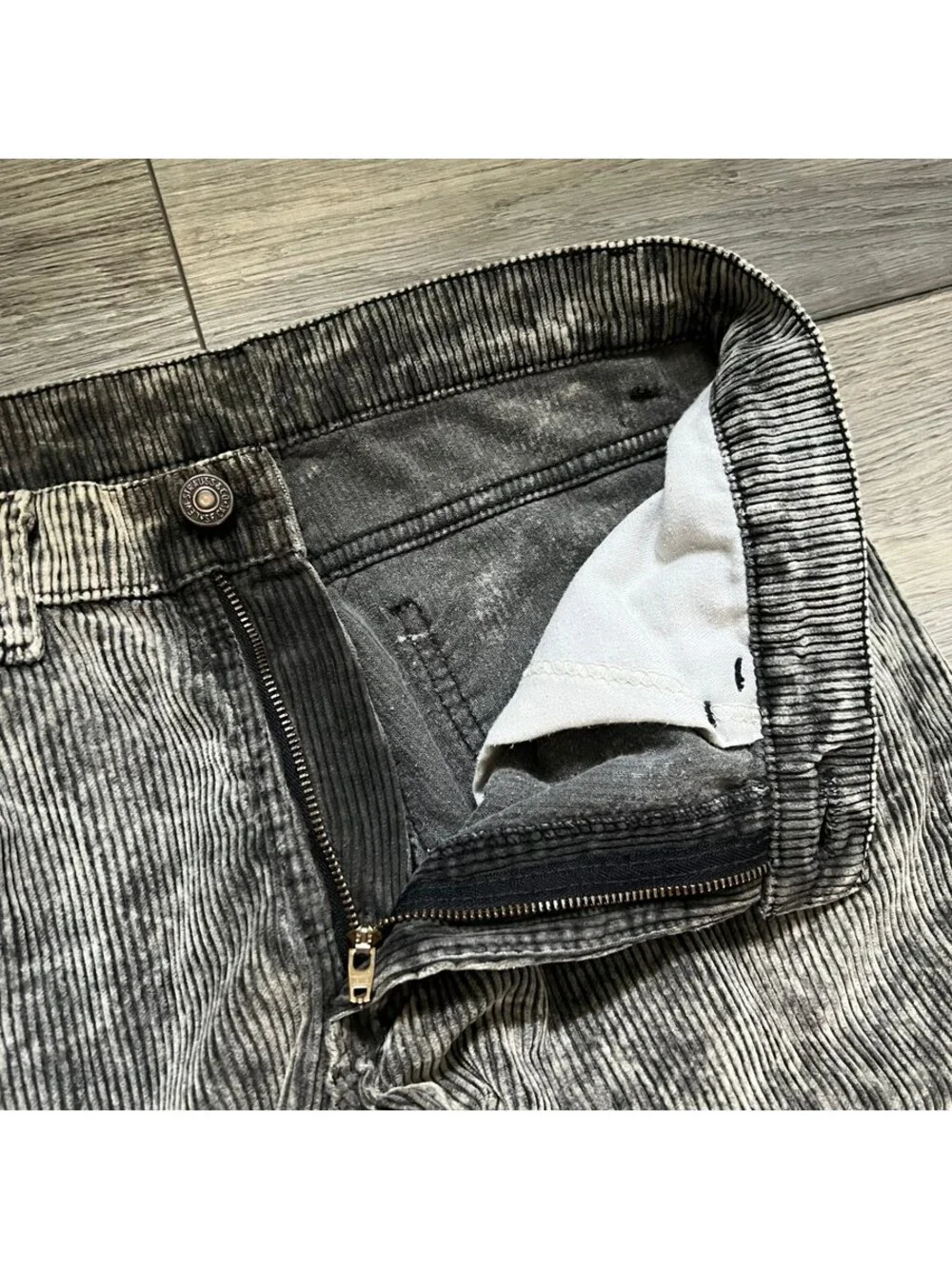 Vintage Levi's Men's 30x32 Acid Wash Corduroy Pants Gray Black Faded Wash USA